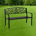 thumbnail image 7 of Dkeli 50"L Outdoor Park Bench Patio Garden Bench Metal Porch Bench 400 lbs Capacity for Yard, Work Entryway, Black, 7 of 7