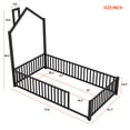 thumbnail image 5 of MODERNLUXE Twin Size Platform Bed Frame, House Floor Bed with Guardrail and Chimney, Black, 5 of 11