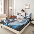 thumbnail image 4 of Homewish Animal Wolf 4 Pieces Queen Sheet Sets for Female Men Adults,Bohemian Dreamcatcher Ultra Soft Flat Sheet,Jungle Woodland Wildlife Queen Fitted Sheet,Lightweight Room Decor, 4 of 7