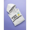 thumbnail image 3 of Peace Love Pineapples Hoodie Women -SPIdeals Designs, Female Large, 3 of 4