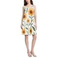thumbnail image 2 of FORMRS Summer Dress for Women Loose U Neck Sleeveless Midi Beach Sundresses with Pockets, Sunflowers and Leaves Pattern, 2 of 8