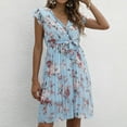 thumbnail image 3 of SWSMCLT Women's Casual Dress Summer Dresses Knitted Spring Loose Fit Sundress Sexy High Waist Beach Sheer Blue 14, 3 of 4
