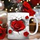 thumbnail image 1 of Ganfancp Día de San Valentín Rosa Roja Inicio Café Marca Taza Pareja Regalo Rebajas Hoy Liquidación 1X Taza, 1 of 7
