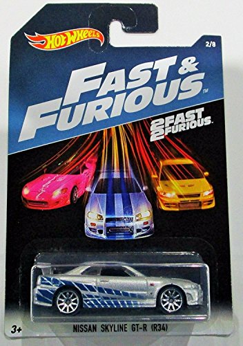Hot Wheels 2017 Fast and Furious Nissan skyline GT-R R34 silver/blue 2 fast  2 furious 2/8 | Walmart Canada