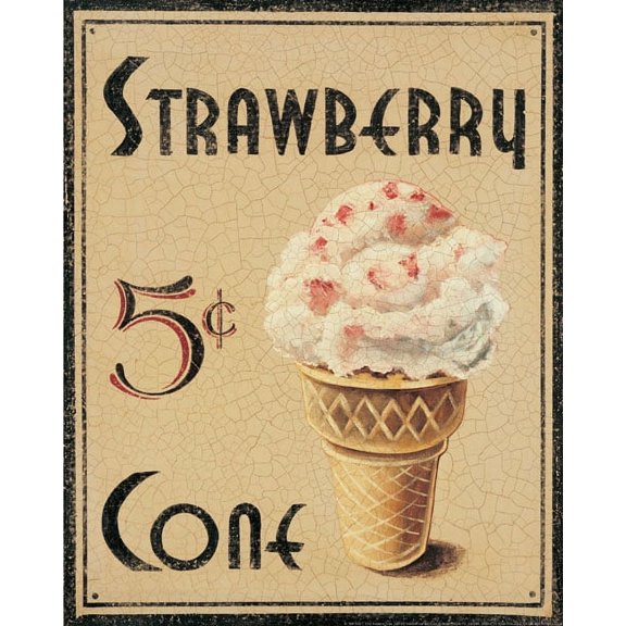 Malt Shop I Ice Cream Fifties Pop Retro Cafe Cream Ice Beautiful Sign Decorative Picture 11X14