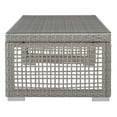 thumbnail image 3 of Modern Contemporary Urban Design Outdoor Patio Balcony Garden Furniture Lounge Coffee Table, Rattan, Wicker, Glass, Grey Gray, 3 of 4
