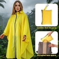 thumbnail image 3 of Bocaoying Reusable Rain Ponchos for Adults, Waterproof Raincoat Hooded with Pockets and Zipper, Unisex Rain Ponchos for Women Men Walking Cycling Hiking, Large Size, Yellow/Blue, Thickened, 3 of 7