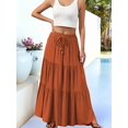 thumbnail image 5 of Women's Spliced Pleated Midi Pockets or Skirt for Casual Tangerine Color S, 5 of 8