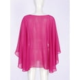 thumbnail image 7 of Nyeemya Women's Sheer Chiffon Bolero Shrug Wedding Party Capes Shawl Wraps for Bridesmaid Dress Cover Up Hot Pink One Size, 7 of 7