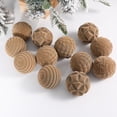 thumbnail image 3 of Juego de 12 bolas de Navidad XINYU terciopelo irrompibles flocadas 2,36 pulgadas caqui, 3 of 8