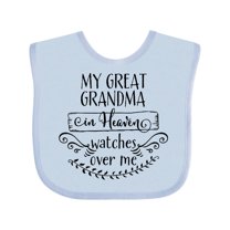 Inktastic My Great Grandma in Heaven Watches over Me Boys or Girls Baby Bib
