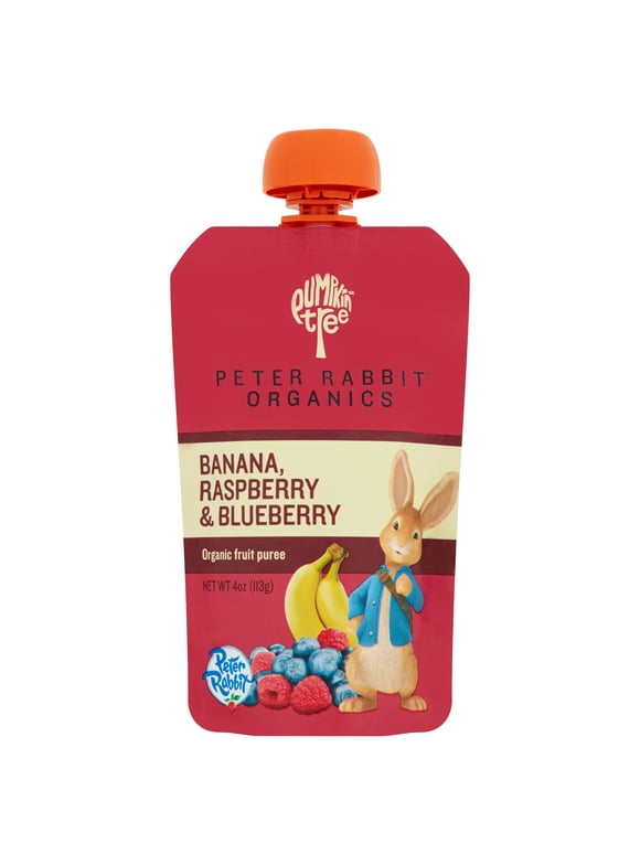 Peter Rabbit Banana, Raspberry & Blueberry Organic Fruit Puree, 4 oz Toddler Snack