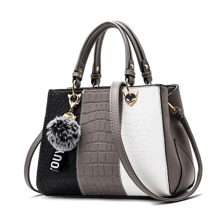 Stitching Crossbody Shoulder Designer Leather Women Handbag for