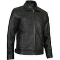 thumbnail image 4 of HIDE CRAFTS Mens Leather Jacket - Real Lambskin Classic Vintage Style Leather Jackets For Men (US, Alpha, X-Large, Regular, Regular, Black), 4 of 5