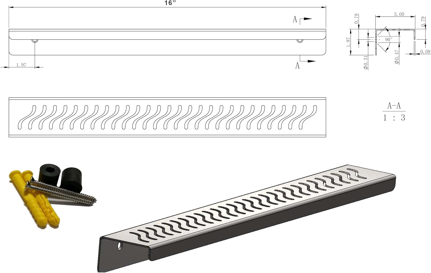 SereneDrains Stainless Steel Dark Bronze Shower Shelf for Inside Shower Drill in Wall Mount Small Bathroom Shelf Decor Organizer Rack Caddy Floating