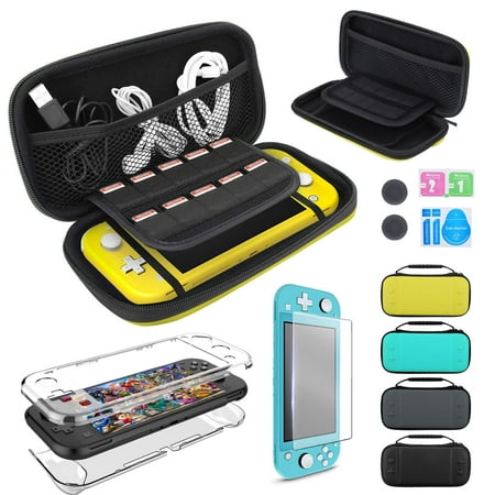 Carrying Case Plus TPU Case Cover and Screen Protector for Nintendo Switch Lite, 3 in 1 Accessories Kit, Portable Carrier Travel Bag Case Comes with 8 Game Card Slots for Switch Lite