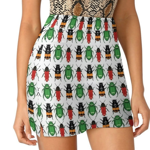 Beetle Pattern Women's skirt Aesthetic skirts New Fashion Short Skirts Beetle Pattern Insect Insects