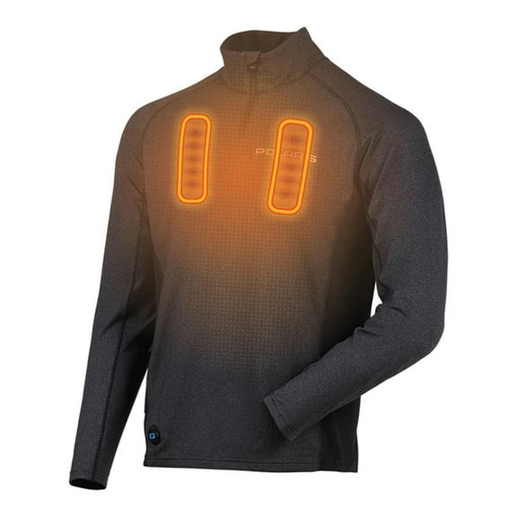 Polaris Mens Heated Base Layer Snowmobile Top Moisture Wicking Lightweight Black - Medium 283303103
