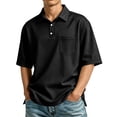 thumbnail image 2 of Men's Polo Shirts Short Sleeve Quick Dry Outdoor Golf Sports Shirts with Pocket Black S, 2 of 9