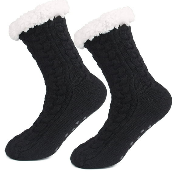 Janrevotw Women Slipper Fuzzy Socks Fluffy Warm Winter Cozy Thick Non Slip Socks with Grippers Winter Cozy Fluffy Cabin Warm Fleece Soft Comfy Thick Non Slip Home Socks