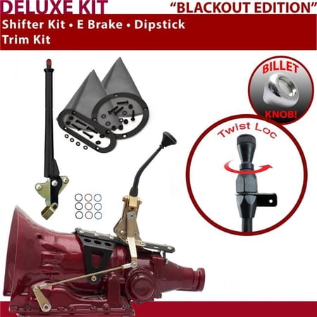 American Shifter TH400 Shifter Kit Black 8 in. E Brake Trim Kit Dipstick for EDC90