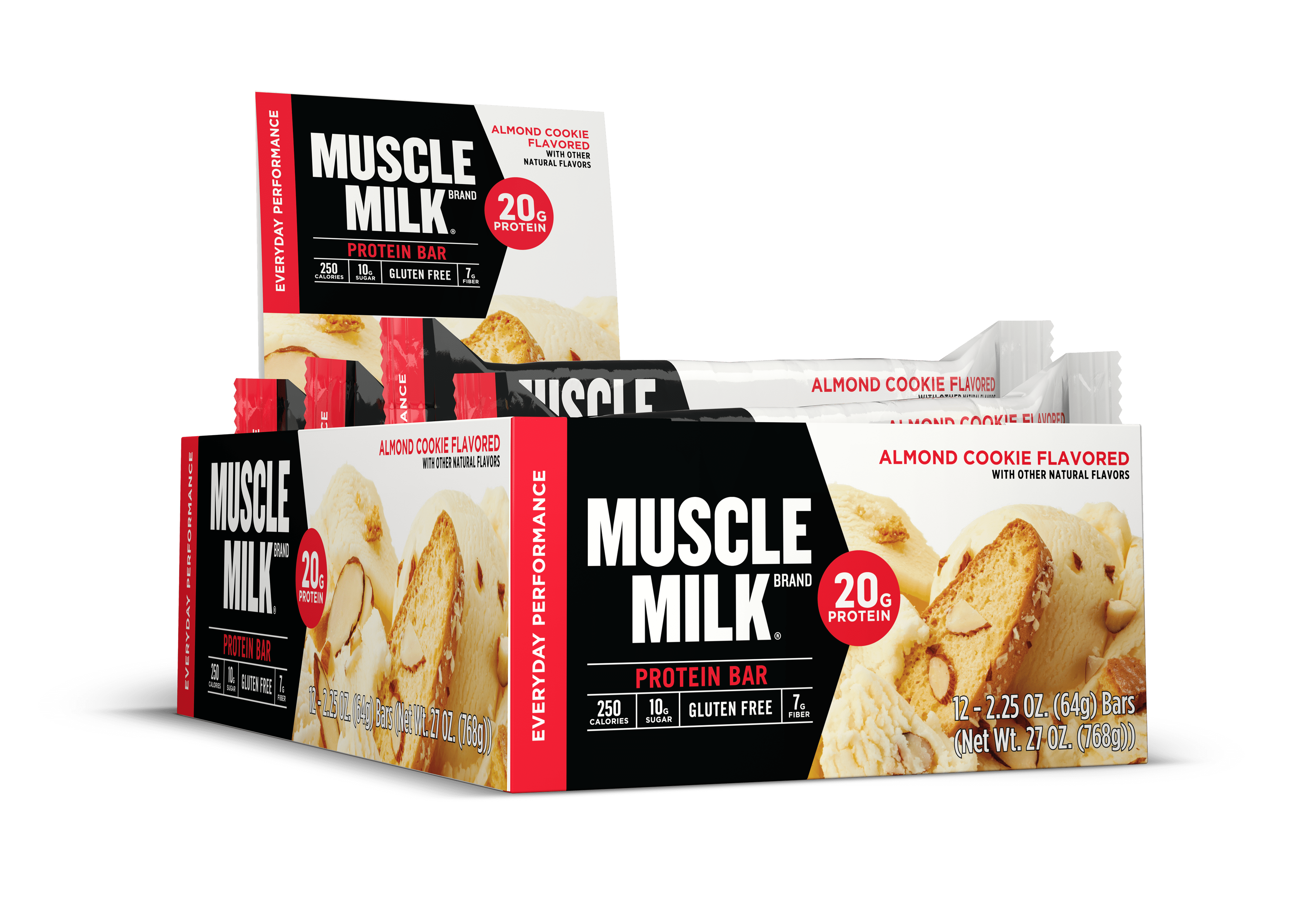 Muscle Milk Protein Bar, 15g Protein, Almond Cookie, 12 Count