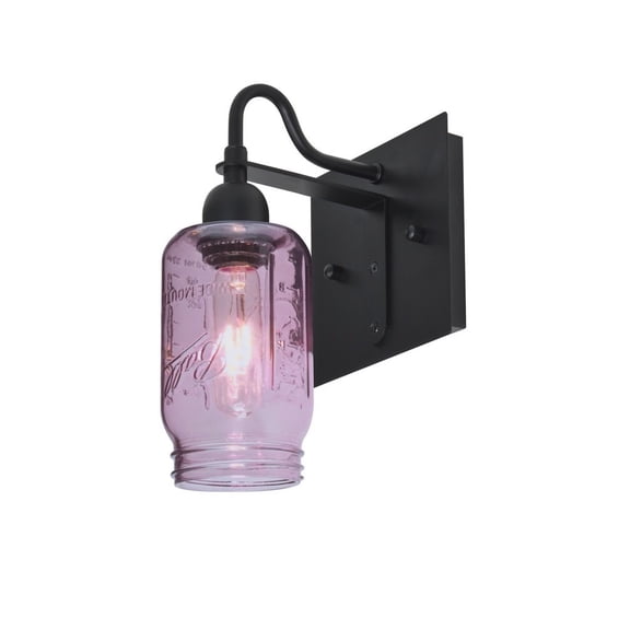 1WG-MILO4PL-BK-Besa Lighting-Milo 4 - One Light Wall Sconce-Purple Glass Color
