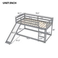 thumbnail image 2 of Harper & Bright Designs Low Bunk Bed with Slide, Twin Over Twin Bunk Bed with Convertible Slide and Ladder, Floor Bunk Bed Frame, Gray, 2 of 10