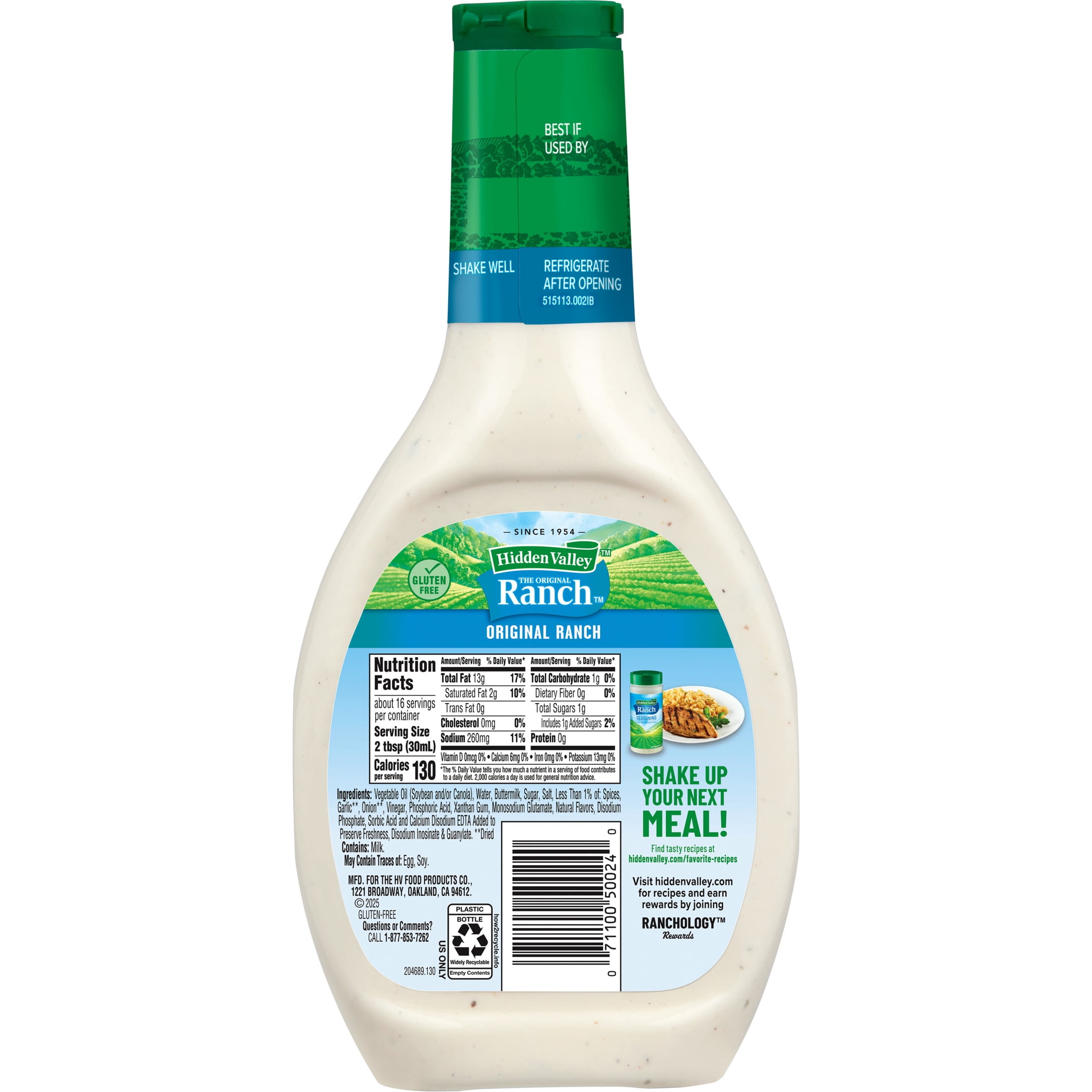 (3 pack) Hidden Valley Original Ranch Dressing, 16 fl. oz.