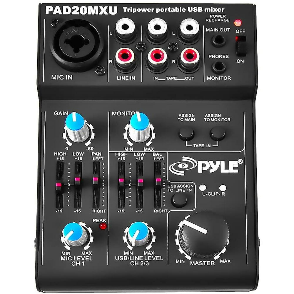 5 Channel Audio Mixer DJ Sound Controller Interface with USB