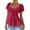 Hot Pink, variant on Staron Women's Casual V-Neck Short Sleeve Top Lace Up Tie Front T-Shirt Blouse, Yellow S