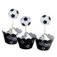thumbnail image 3 of 48 Pcs Kids Decor Cupcake Toppers Football Cake Wrapper Cupcake Topper Football Baking Cups, 3 of 5