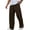 Brown, variant on Chiccall Mens Baggy Wide Leg Sweatpants Fleece Slit Open Bottom Sweat Pant Casual Streetwear Elastic Waist Drastring Trousers with 3 Pockets