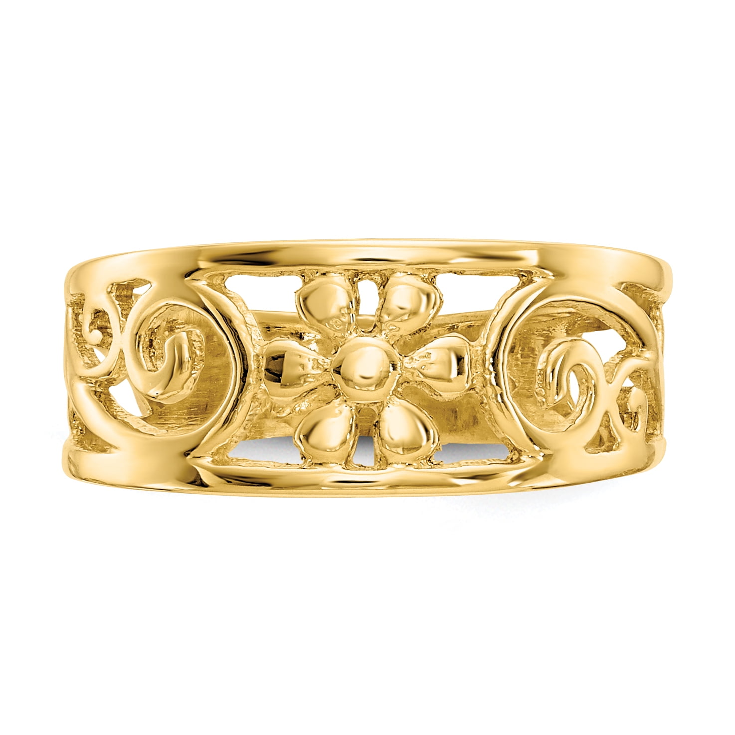 Primal Gold 14 Karat Yellow Gold Floral Toe Ring