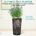 thumbnail image 2 of Olurrisa 2 Pack Tall 21.7 in Planters for Outdoor Plants Modern Tall Square Planter Box Indoor Outdoor Porch Patio Flower Pot Modern Big Tapered Matte Tree Flower Pot for Garden, (Black), 2 of 10