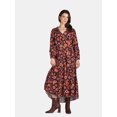 thumbnail image 2 of The Pioneer Woman Ruffle Neck Midi Dress, Women’s, Sizes XS-3X, 2 of 5