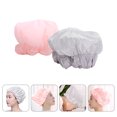 thumbnail image 3 of Shisuyan 2pcs Elastic Shower Caps Polyester Waterproof Bathing for Kitchen Bathroom, 3 of 9