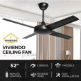thumbnail image 3 of Viviendo 52 Inch 4 Blade Ceiling Fan 220, 3 of 5