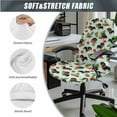 thumbnail image 3 of HELLHERO Dachshund Hibiscus Print Office Chair Cover Set, Universal Stretchy Computer Chair Armrest Slipcover, High Back Office Chairs Cover, Machine Washable, Green, 3 of 6
