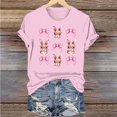 thumbnail image 4 of Mujeres Pantalones Cortos de Manga Corta Impresa Floral Cuello Redondo Superior / Camisa Poliéster, Blusa Casual de Moda para el Uso Diario Del Hogar, 4 of 5