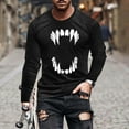 thumbnail image 2 of YOIAVAIOY Mens Halloween Pumpkin T Shirts 3D Graphic Shirts Crew Neck Long Sleeve Hispter Streetwear Tops Loose Fit Casual Blouse Tees Black M, 2 of 6