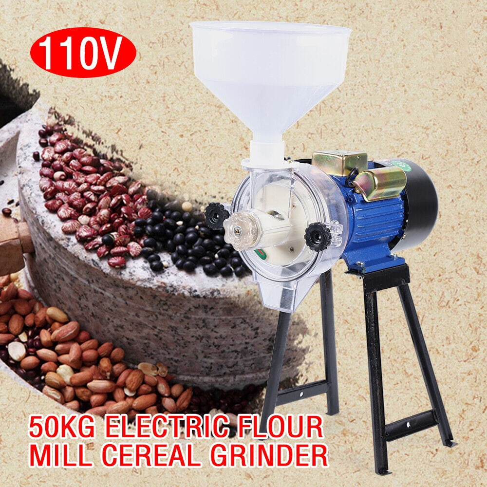 110V 2.2kW Electric Mill Grinder Wet Grinder Machine Feed Flour Milling Machine Cereals Grinder Rice Corn Grain Coffee Wheat with Funnel 