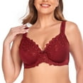 thumbnail image 2 of Women's Sexy Lace Embroidered Bras Full Coverage Unlined Underwire Plus Size Bra 44DDD, 2 of 7