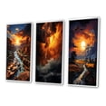 thumbnail image 3 of Designart "Majestic Stormy Landscape" Landscape & Nature Framed Wall Art Set Of 3 - Yellow Storms Frame Gallery Set For Office Decor, 3 of 6