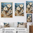 thumbnail image 4 of Designart "Zen-Like Flower Garden In Beige And Blue III" Plants Floater Framed Wall Decor, 4 of 5