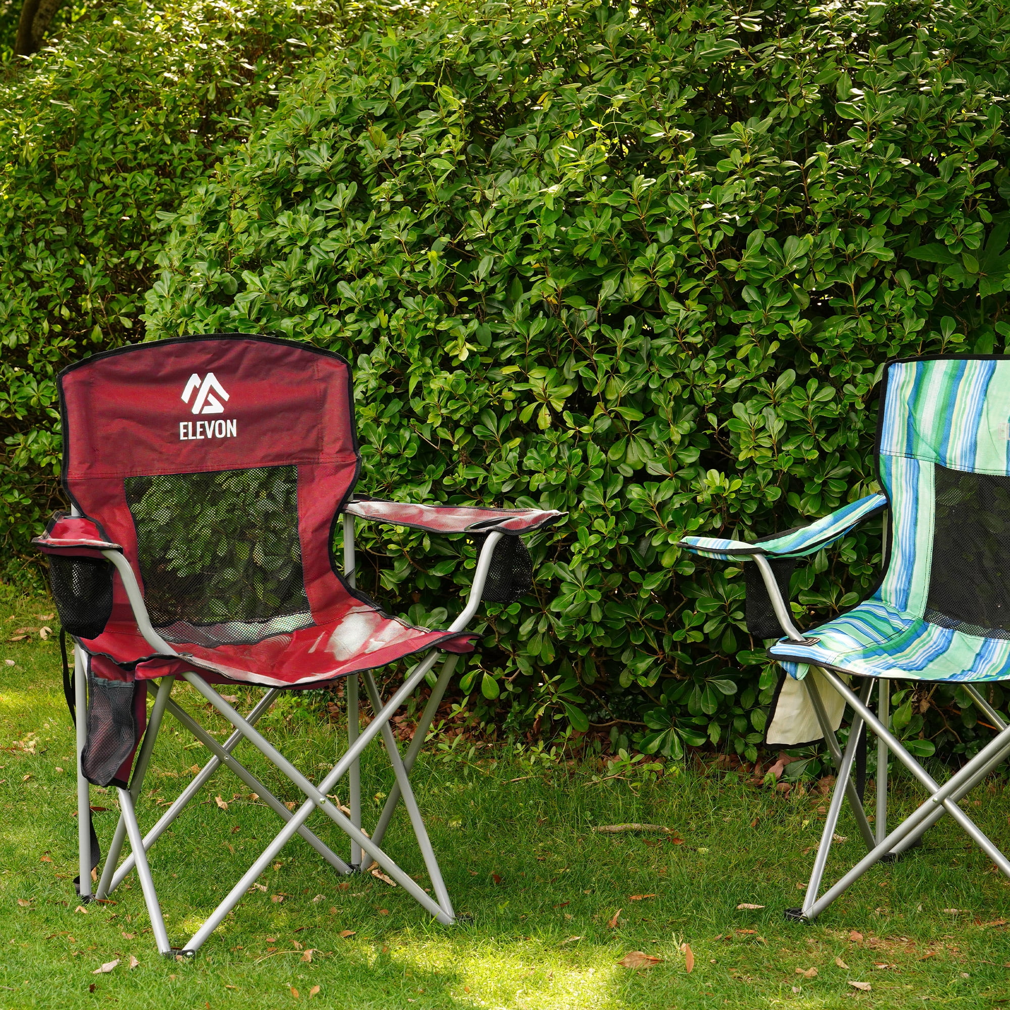 BalanceFrom Folding Camp Chair，Portable Outdoor Chair，with Cup Holder & Carrying Bag，for Camping, Beach, Fishing, and Sports Events