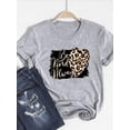 thumbnail image 4 of Camiseta básica para mujer, ropa estampada, camiseta de leopardo, corazón de amor, tendencia, Top bonito de verano, Camiseta estampada de manga corta a la moda, 4 of 5