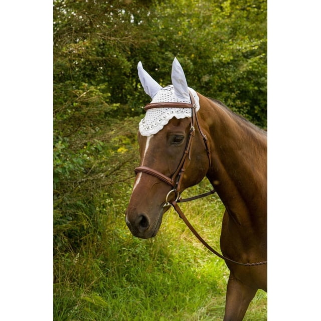 Bonnet anti-mouche Wellington velvet pearls marine KENTUCKY HORSEWEAR