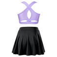 thumbnail image 2 of Manyakai Kids Girls Tennis Golf Dress Outfit Sleeveless Tank Top and Skorts Sets Gym Yoga Ballet Lavender&Black 8, 2 of 7