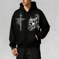 thumbnail image 2 of Unisex Goth Zip Up Hoodie Y2K Aesthetic Graphic Sweatshirt Oversized Hooded Jacket Punk Grunge Streetwear, 2 of 4